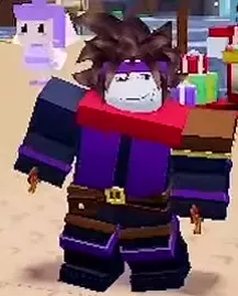 Thief wearing a purple headband, purple and black clothing, and a red scarf.
