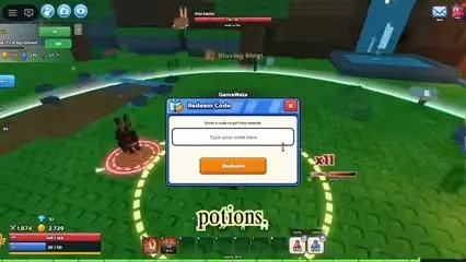 Enter a code in the text field.