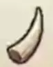 Curved ivory Rabbit Horn with a dark base.
